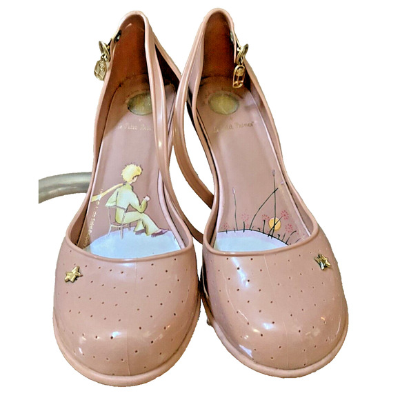 MELISSA La Petite Prince Jelly Wedges Nude-Sz9 Pumps Robber Blush Heels Rare - Picture 1 of 12